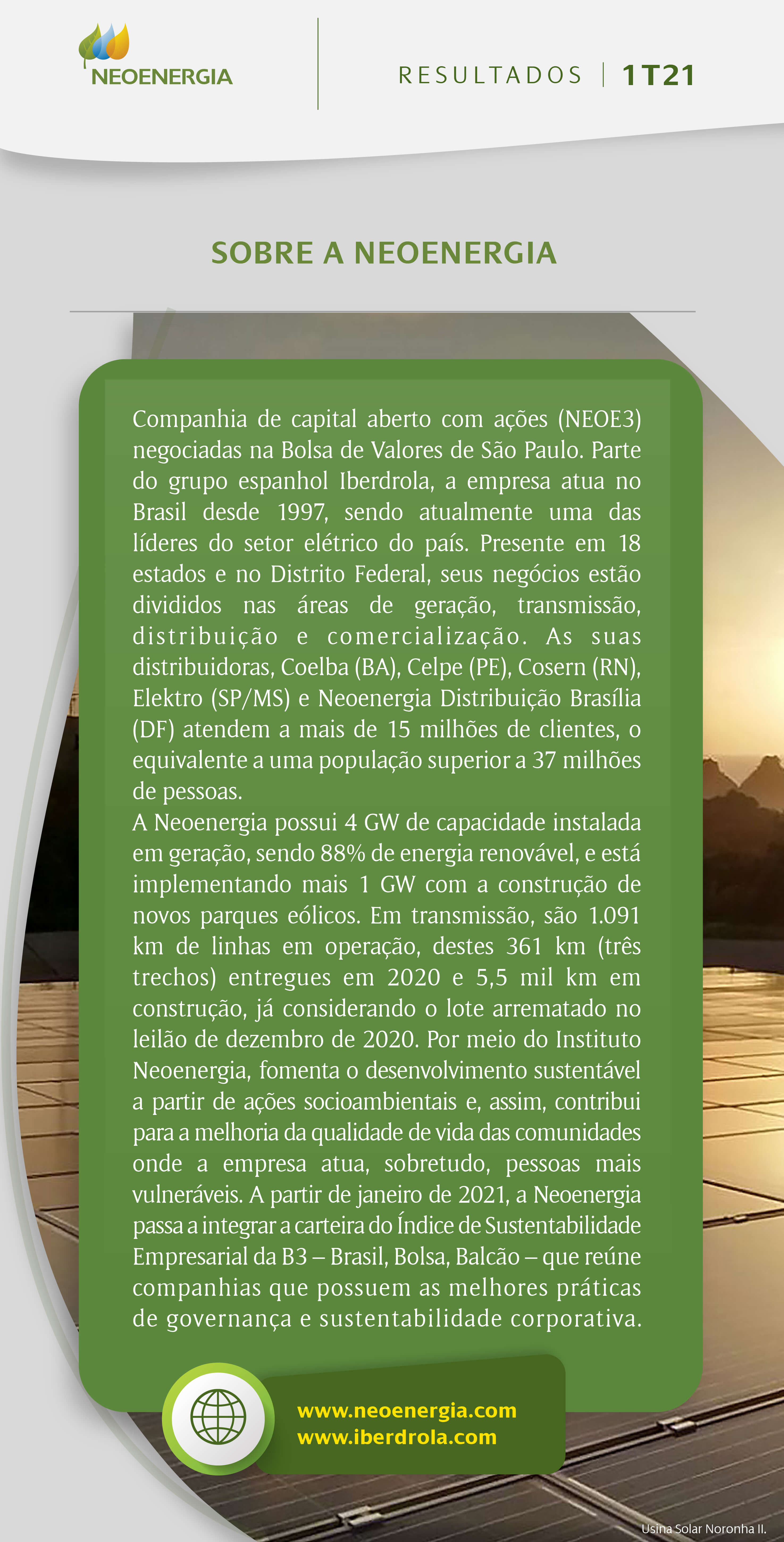 Neoenergia Divulga Resultados Financeiros E Operacionais E Registra