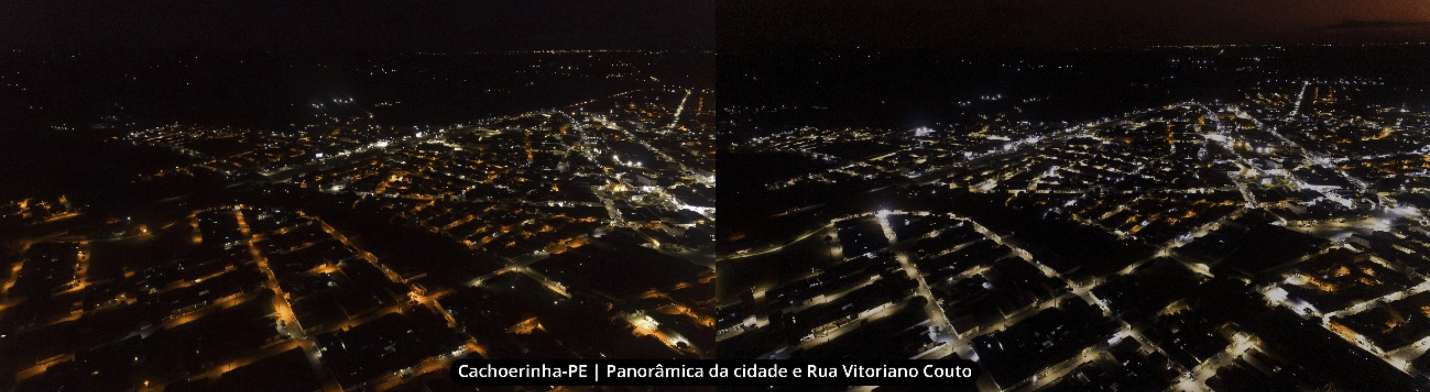 Comparação de iluminação na cidade de Cachoeirinha