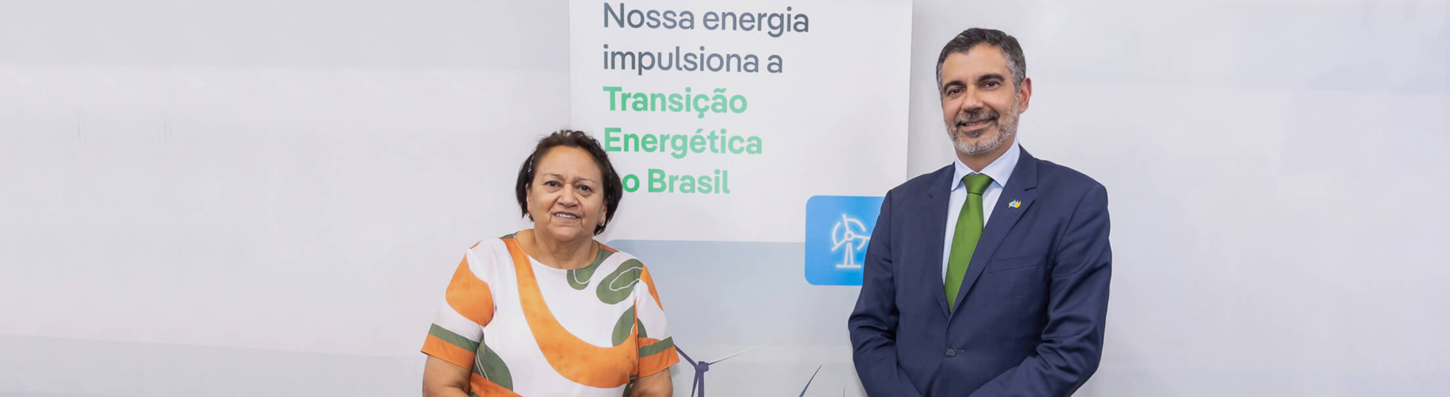 Imagem mostra Fátima Bezerra, governadora do RN, e Marcelo Lopes, diretor de Hidráulica e Offshore da Neoenergia